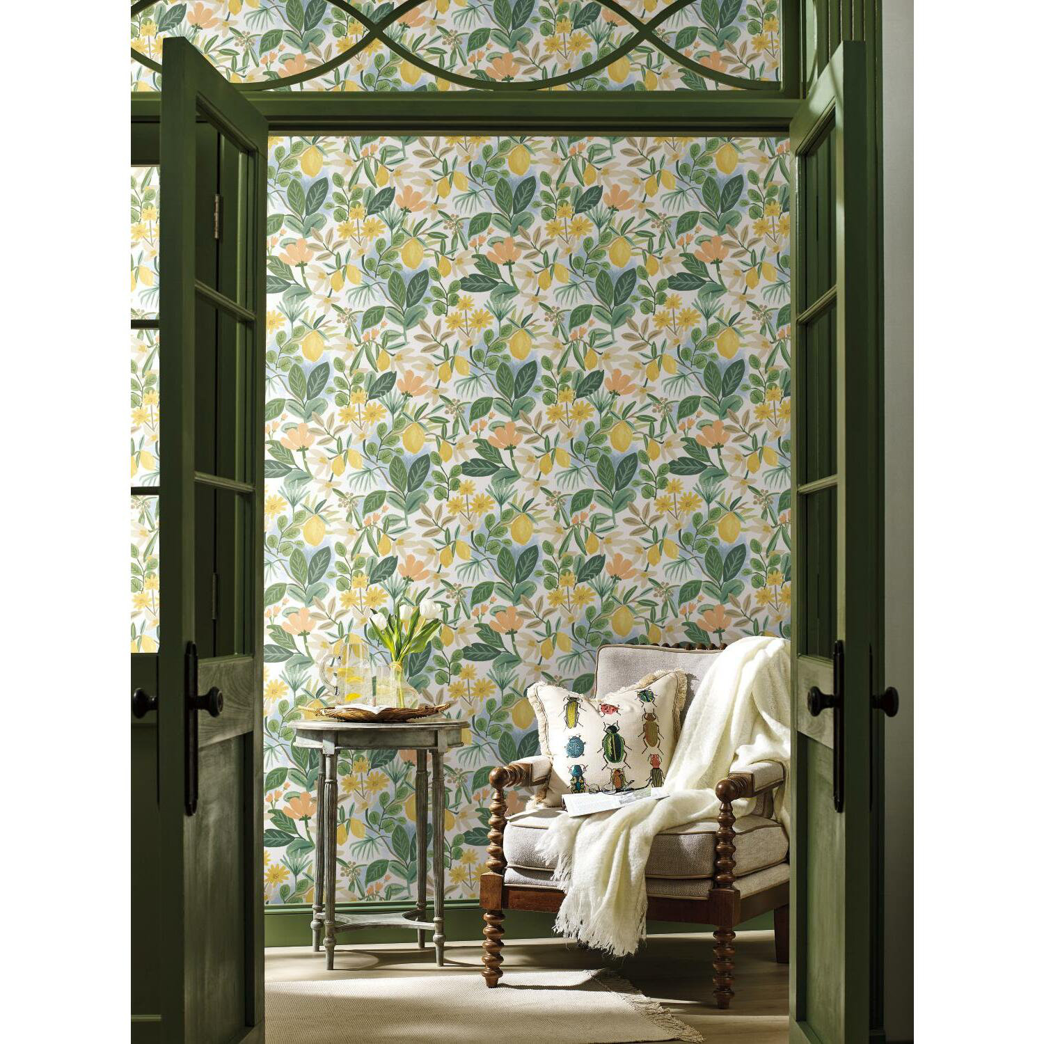 Amalfi 20' L x 27" W Peel and Stick Wallpaper Roll, Blue/Green
