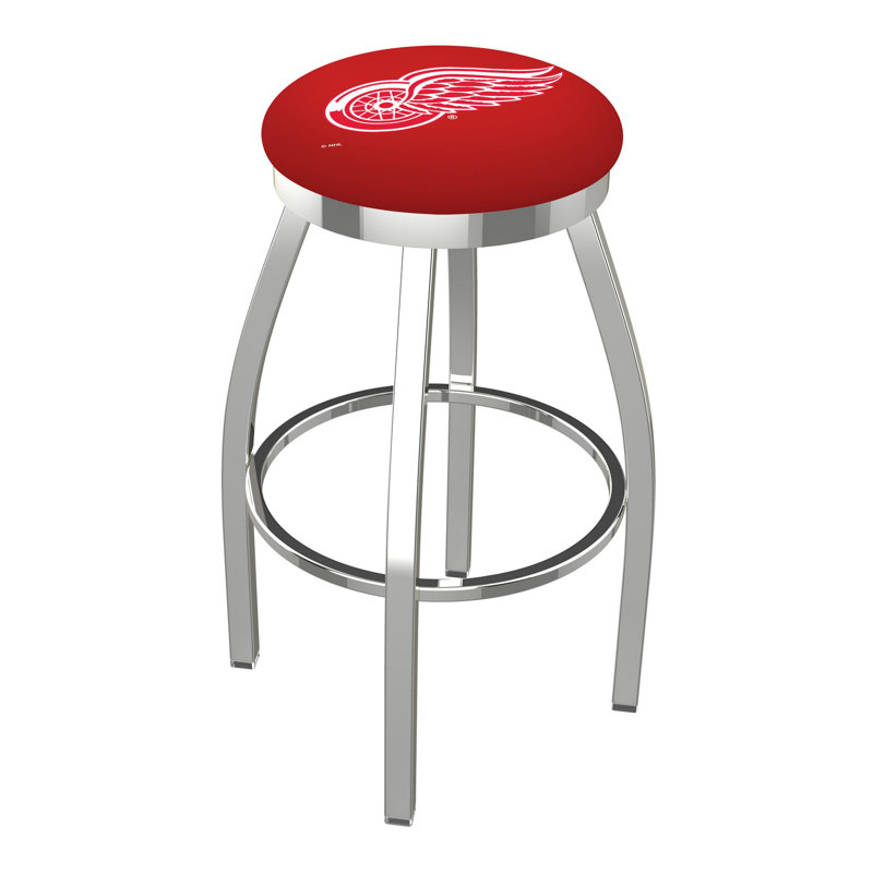 NHL Swivel Extra Tall Stool, Detroit Red Wings, Chrome, "Bar Stool (30" Seat Height)"