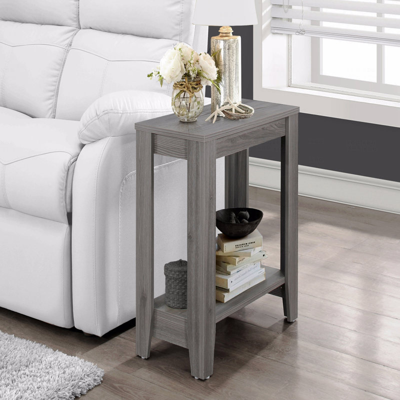 Table d'appoint transitionnelle à 2 niveaux - Table de bout / côté / table de chevet à 2 niveaux, Gris