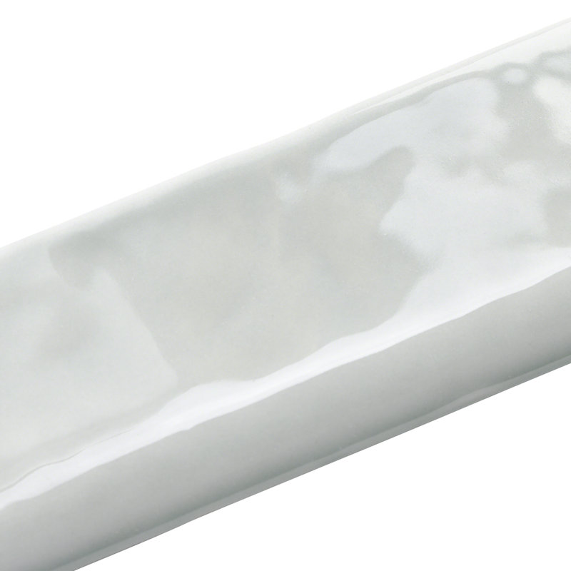 Taupe Polished Ceramic Bullnose Wall Tile Trim, 2x10