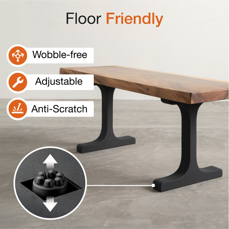 Wineglass Metal Bench Legs, Set of 2