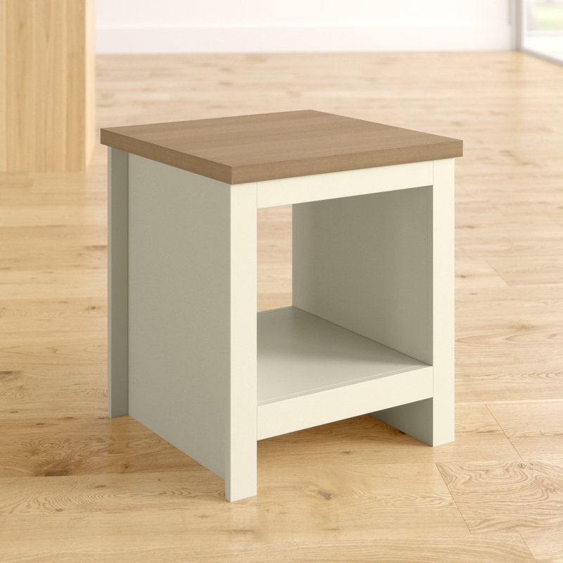 Loretta Sled End Table, Cream