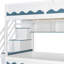 Lit simple sur simple avec maison et tiroir, escalier, DEL, blanc-220909565