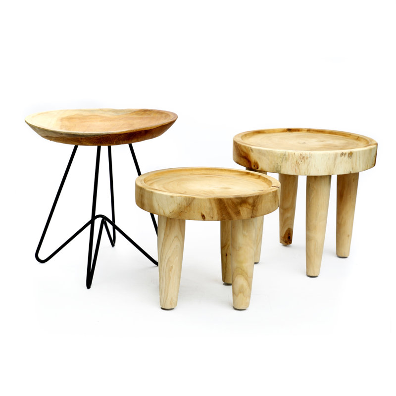 Solid Wood Tray Top End Table