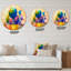 Horloge murale colorée avec arbres décoratifs colorés-60327246