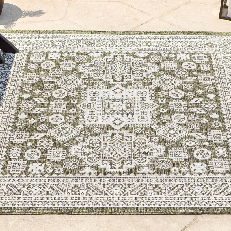 Anarsija Geometric Indoor / Outdoor Rug, Square 13'