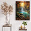 Tableau mural en verre trempé avec cascade en forêt d'automne-1724622423