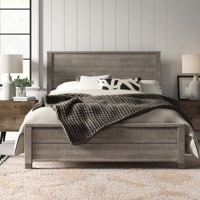 Altamirano Solid Wood Panel Bed