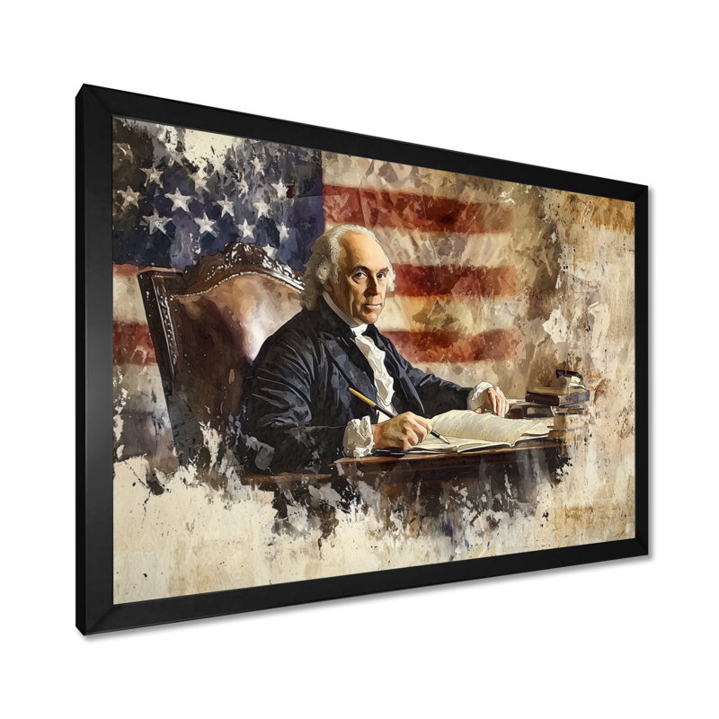 Art mural Glassco - USA Patriotist, Reproduction d'une seule photo avec cadre, Noir, H 12 po x l 20 po