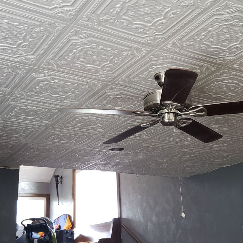 Bijou And Bee Bee x 1,6 pi Carreau de plafond en polystyrène à coller, Blanc familier