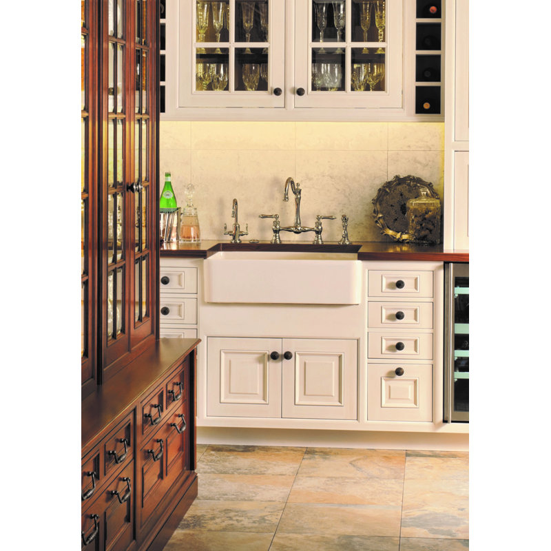 36" White Fireclay Farmhouse Apron Front Kitchen Sink