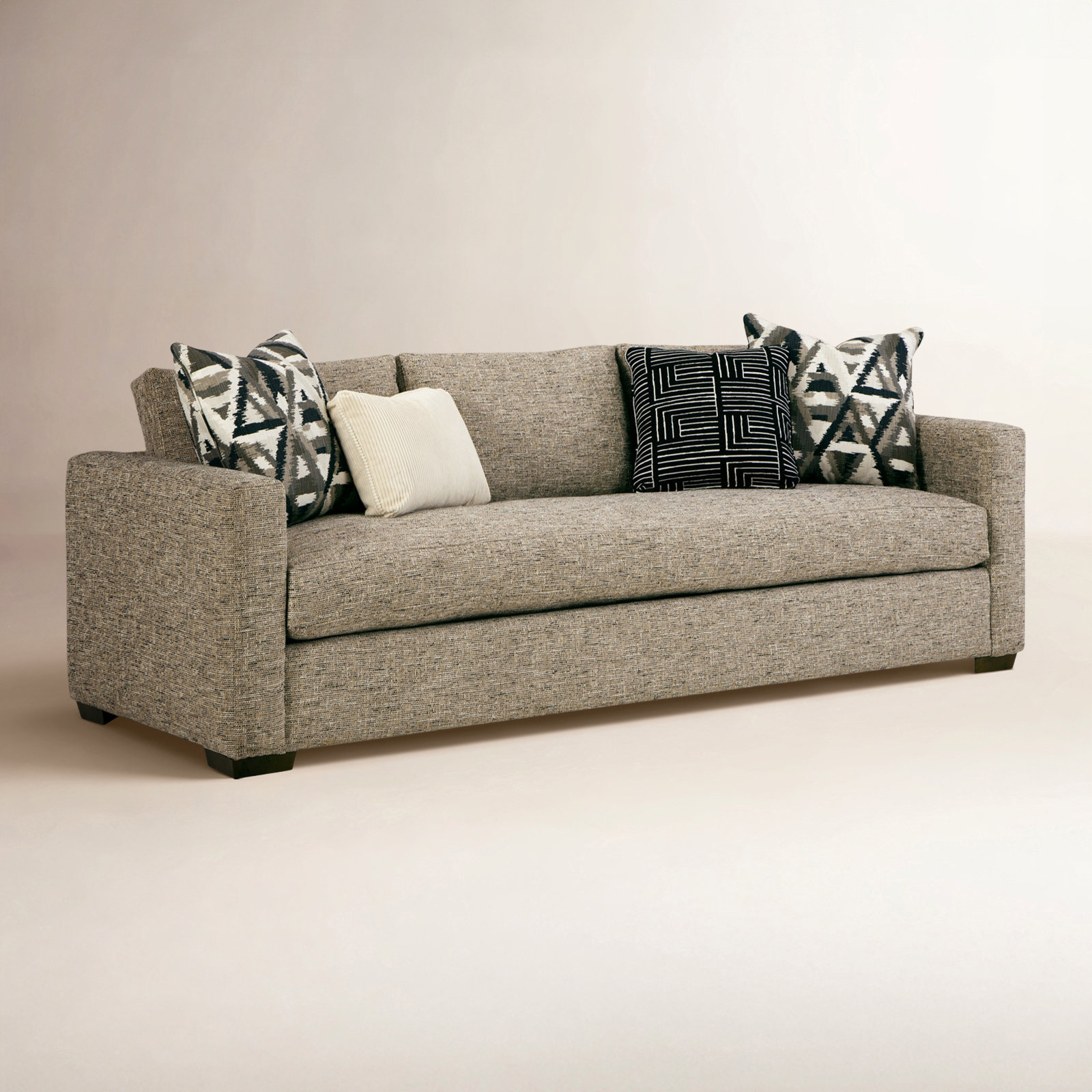 Jorel 99'' Upholstered Sofa, Mister Gray Tweed