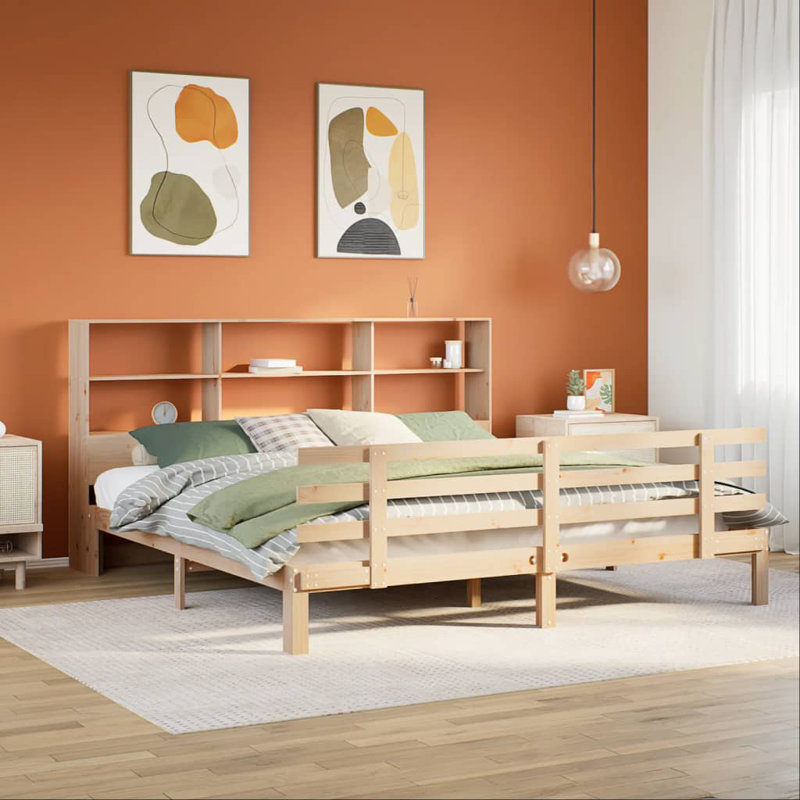 Daryanani Solid Wood Bed Frame, 90 x 190 cm, White