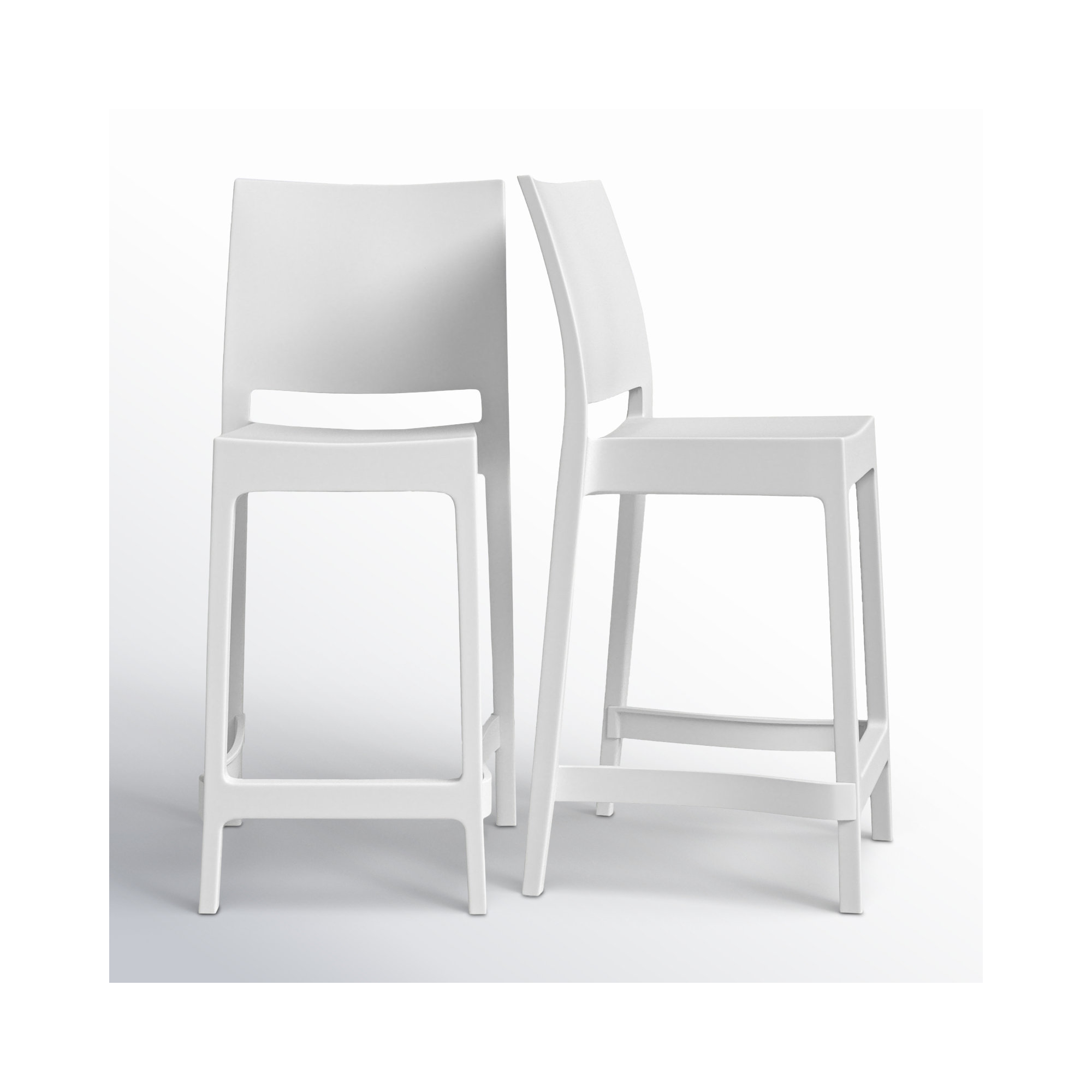 Adrienne Outdoor Bar Stool, White, 25.5"