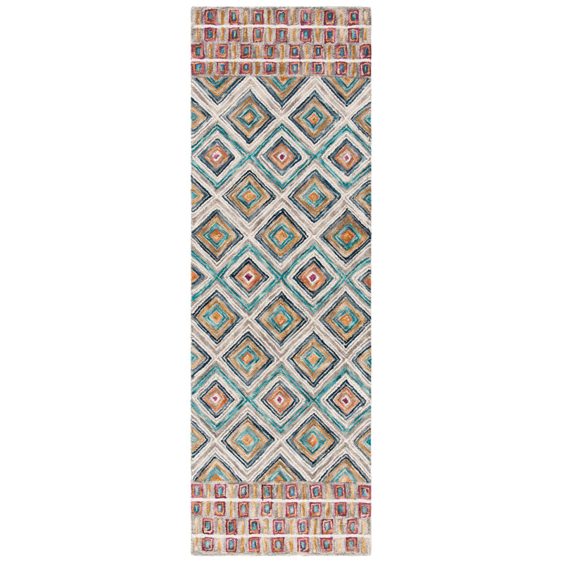 Deyoung Hand Tufted Wool Geometric Rug, Runner 2'3" x 7'