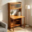 Table pliante en bambou avec tablettes de rangement pour petits espaces Bureau à domicile