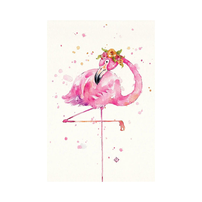 Sweet Flamingo by Sillier Than Sally - Wrapped Canvas Print, 66.04 cm H x 45.72 cm W