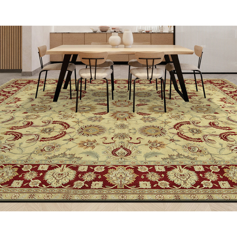 Tapis ivoire noué à la main de haute qualité