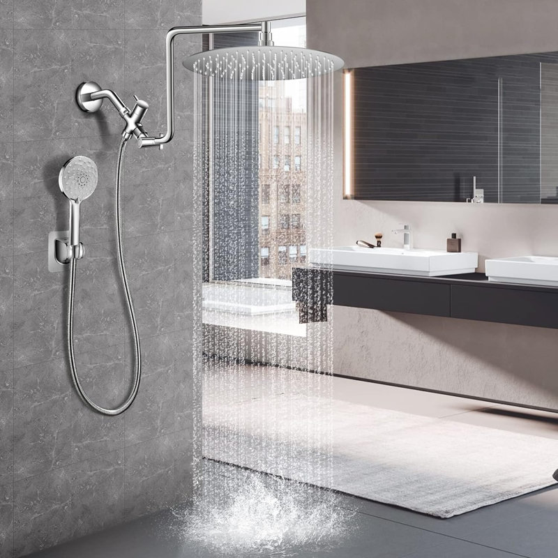 Pomme de douche 12 po avec douchette 12 po