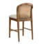 Tabouret de bar Cayli, hauteur d'assise 66 cm, style moderne du milieu du siècle, en bois d'hévéa naturel, avec dossier en rotin et assise rembourrée.-135737777-135737781