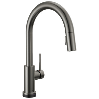 Trinsic Touchless Kitchen Faucet with Touch Technology, Black Stainless Kitchen Sink Faucet with Pull Down Sprayer, Single Hole, Black Stainless
