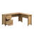 L-Shaped Desk, Brown Finish
