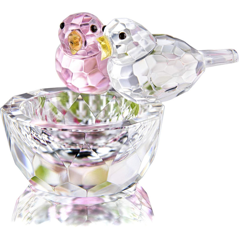 Figurine d'oiseaux en cristal