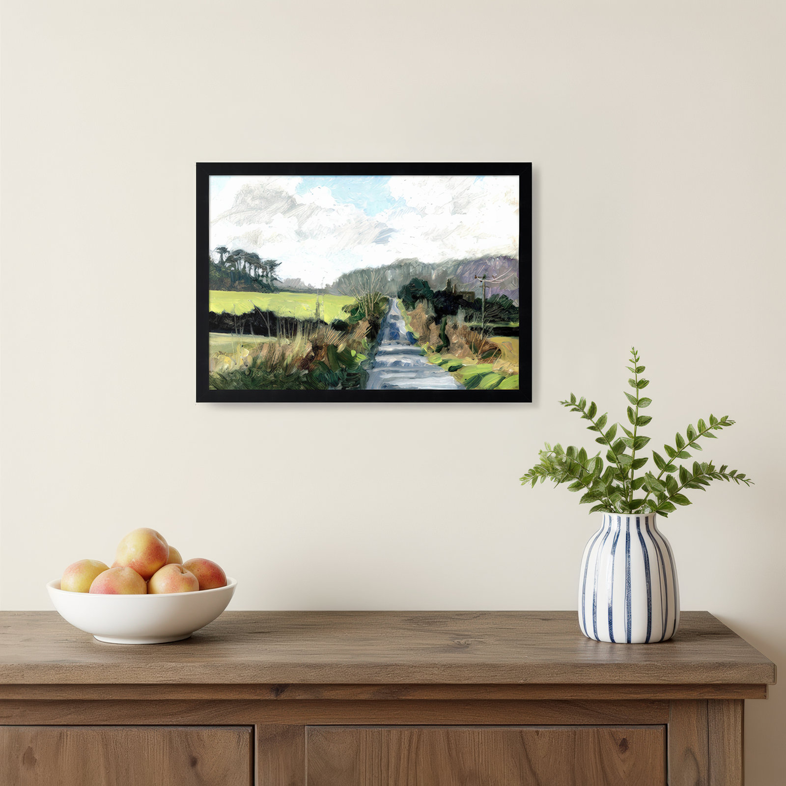 Ceylon "Ripple Lane" Print by Clive Metcalfe, Black, 15" H x 21" W x 1" D