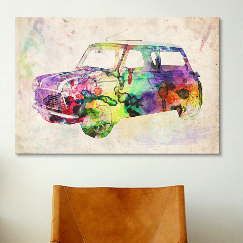 "mini cooper (urban) ii" par michael tompsett, impression sur toile, H 8 po x l 12 po x P 0,75 po, Toile tendue, Pas de tapis