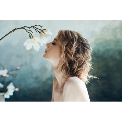Woman With A Flower - Wrapped Canvas Print