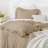 Andency Oversized King Ruffle Comforter Set 120x120, 3 Pieces Taupe Lightweight Fluffy Super King Bedding Set, Shabby Chic Famhouse All Season Bed Set for Girls Women-124610446-124610434