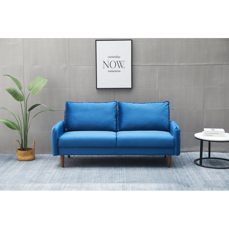 Estancia 72'' Velvet Sofa, Space Blue Velvet