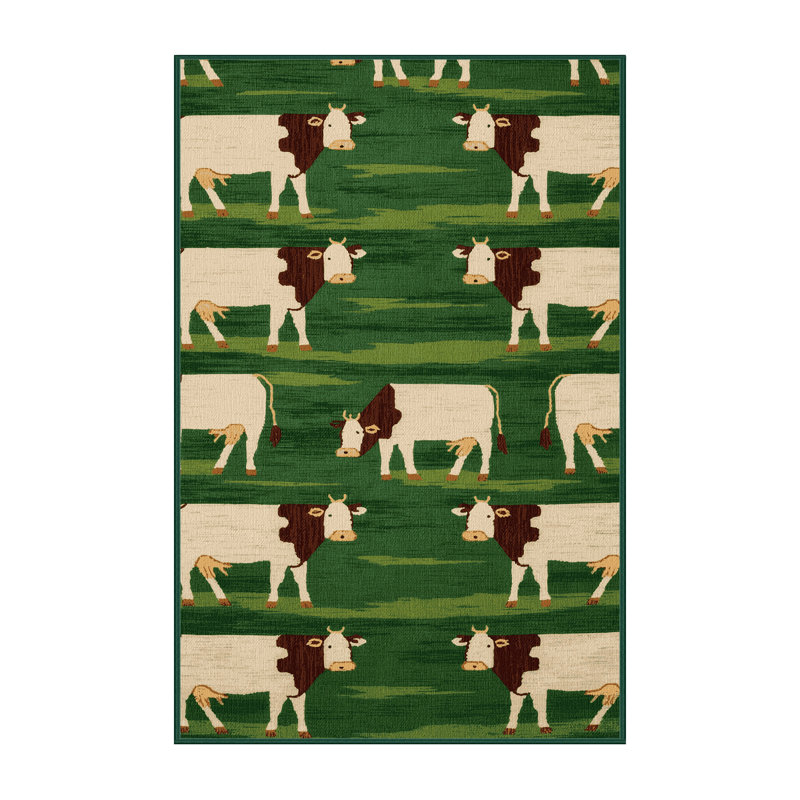 Tapis lavable de vaches de pâture, Rectangulaire 3 pi x 5 pi