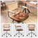 Ayris Adjustable Height Swivel Leather Task Chair with Rattan Back and Arms