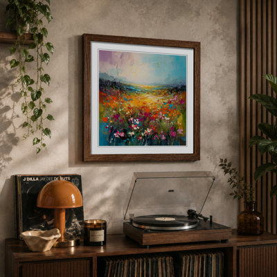 Meadow Palette Knife Painting No.3 - Framed Print