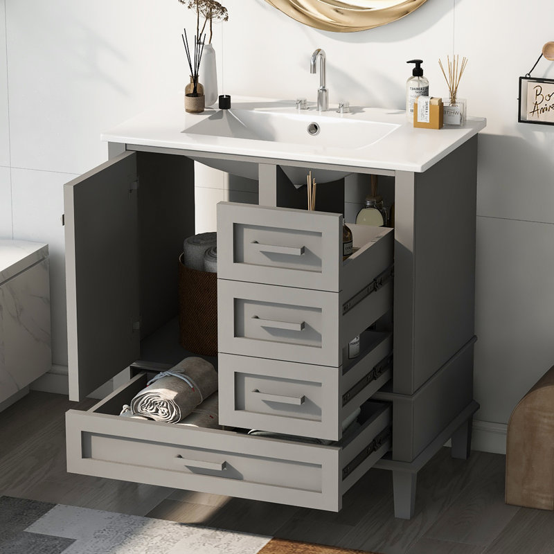 Bathroon Vanity with Sink, Gray