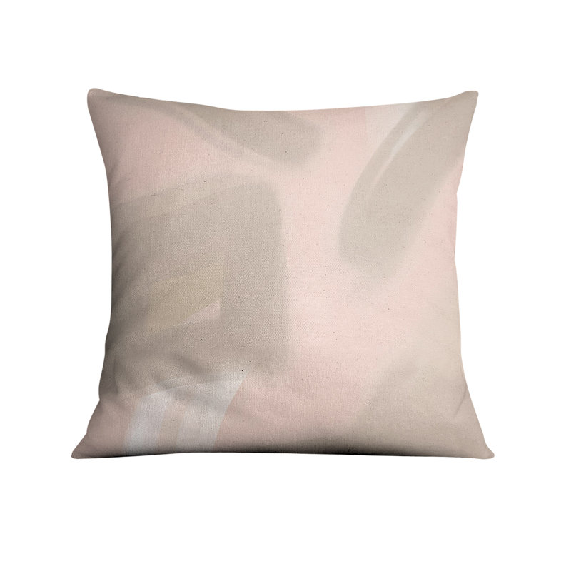 Throw Pillow Cover Only, H 20 po x l 20 po, Brun / rose abstrait 6