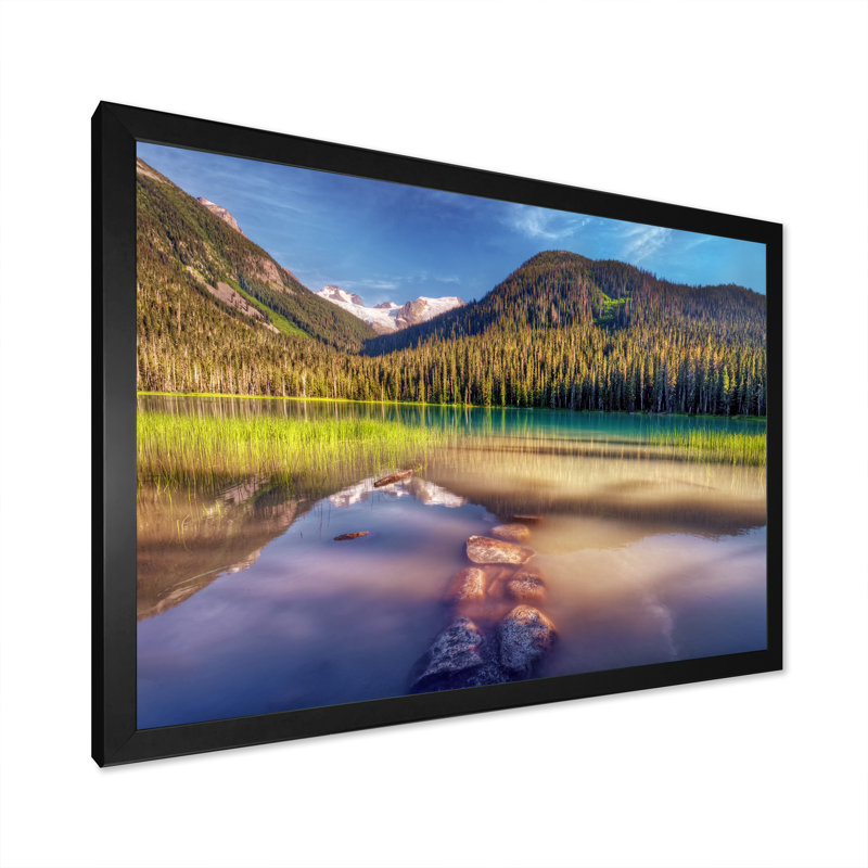 Brilliant Mountain Lake - On, Impression noire sur toile encadrée, H 8 po x l 12 po x P 1 po
