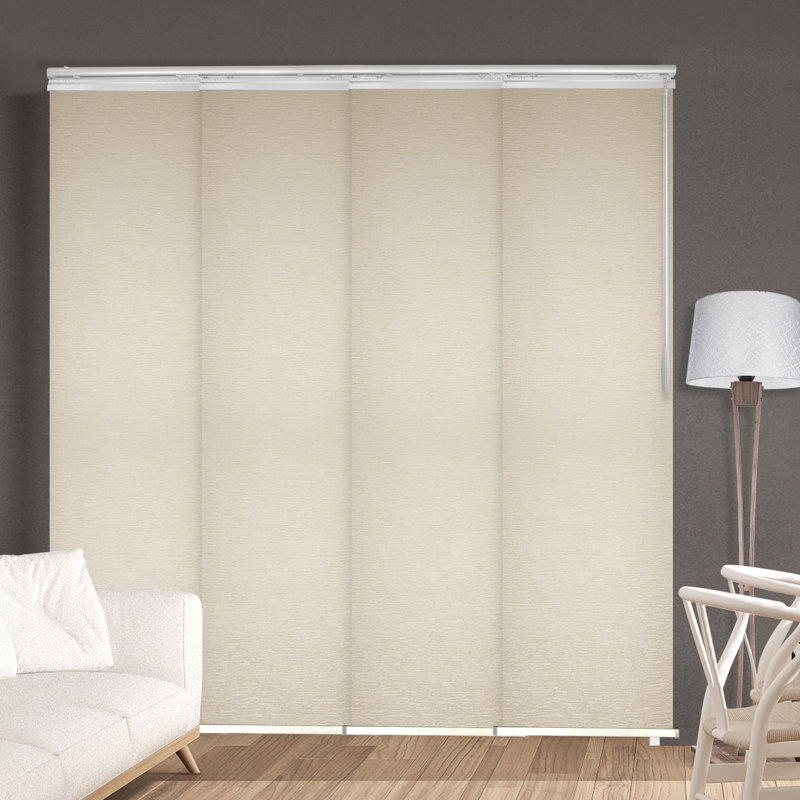 Nile 4-Panel Single Rail Blackout Panel Track Extendable 48"-88"W x 94"H, Panel width 23.5", White
