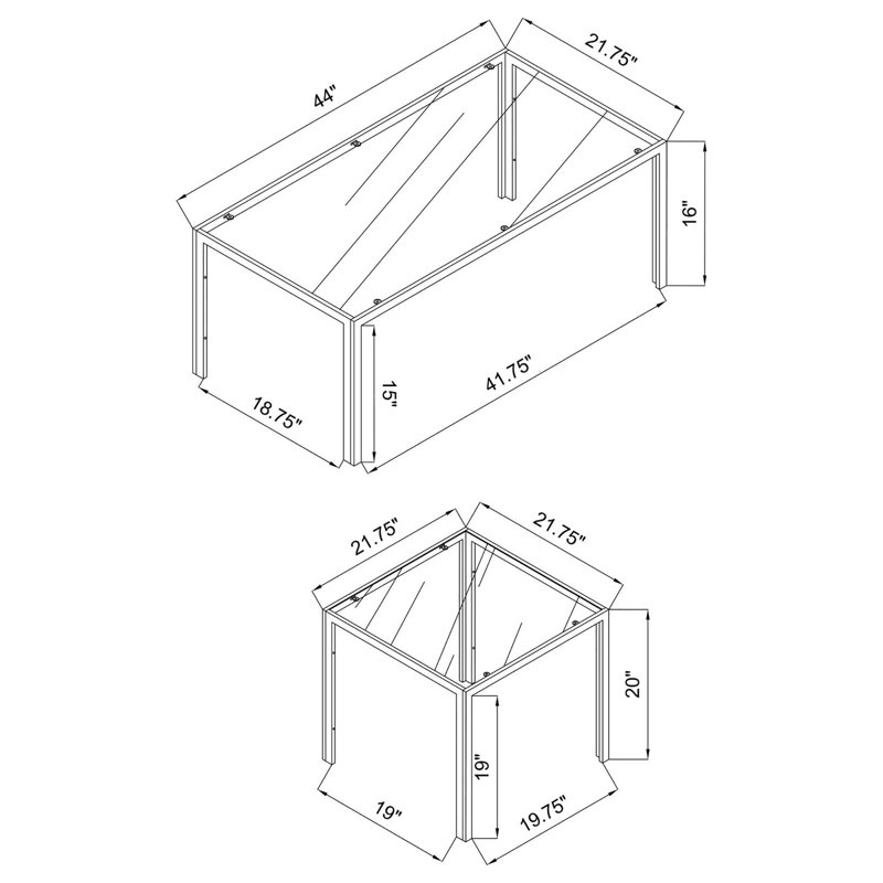 Ensemble de tables basses 3 pièces Halethorpe