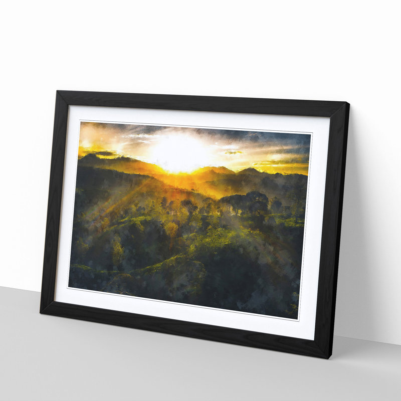 Sunlight over the Countryside - Picture Frame Graphic Art Print, Black Framed, 45cm H x 63cm W x 2cm D