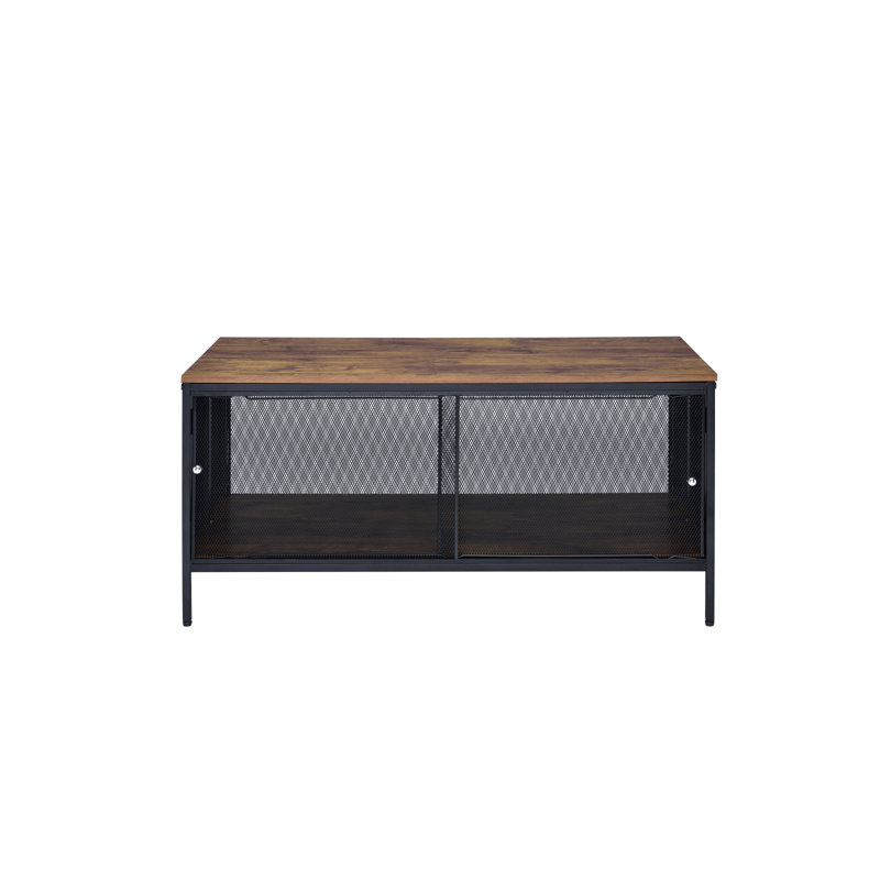Table basse en chêne antique et finition noire