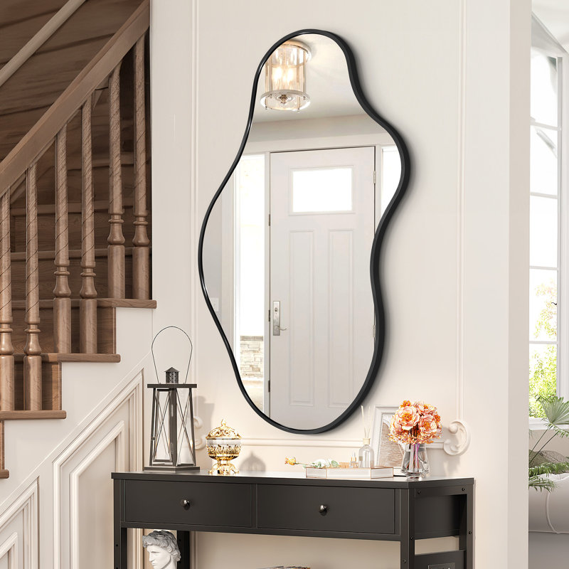 Miroir mural asymétrique, Noir, 43,3 po x 23,6 po
