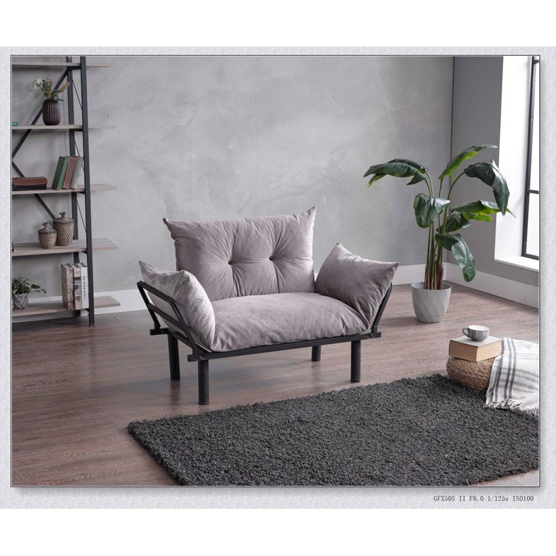 Causeuse Sona, Grey Fabric, Brown
