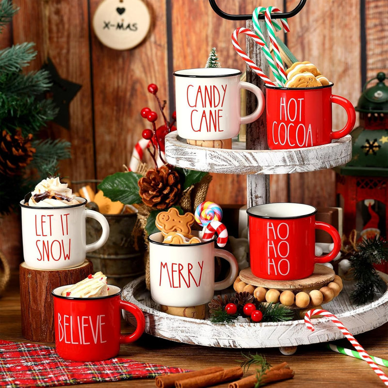 6 petites tasses de Noël chocolat chaud 6 pièces