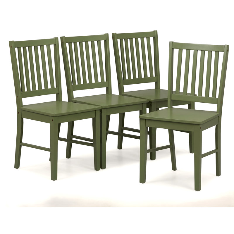 Chaise d'appoint à dossier en lattes Ailise, Vert olive