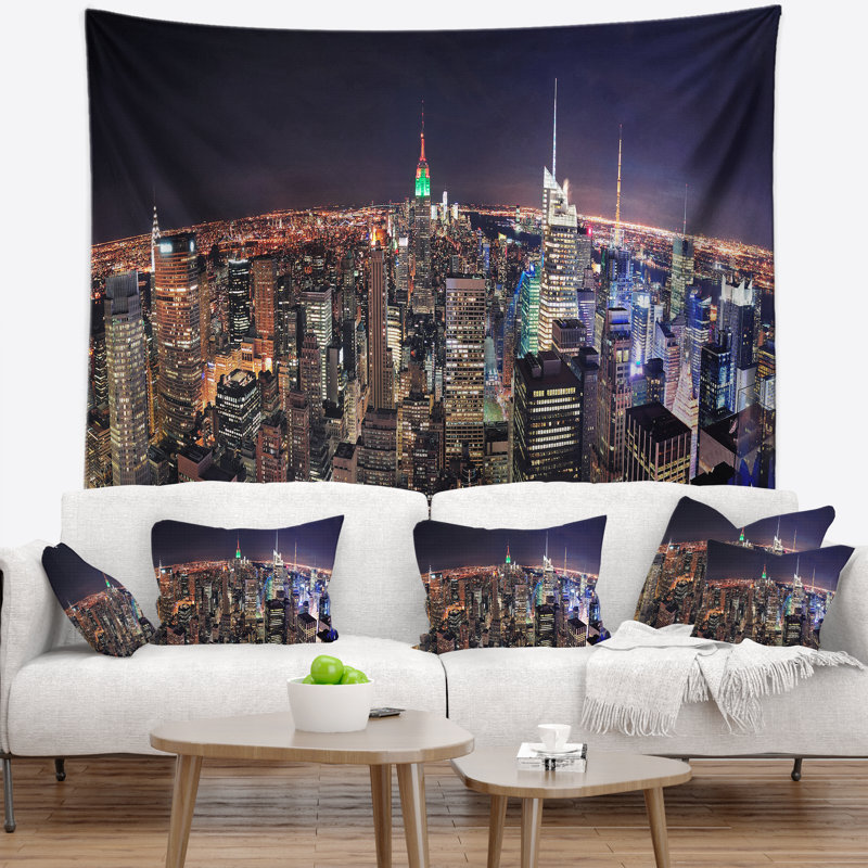 Tapisserie Cityscape NYC Manhattan, H 50 po x l 60 po