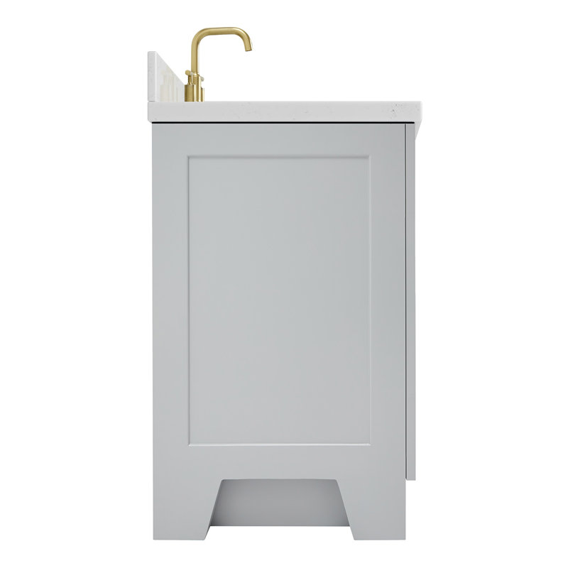 31 IN.  Single Bathroom Vanity, Gray, Oval, Carrara Quartz