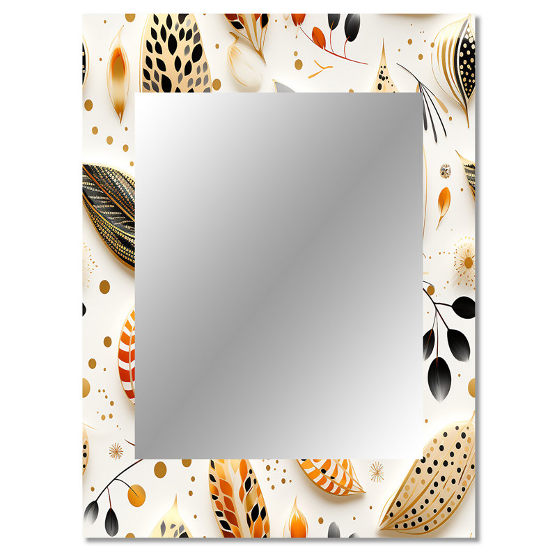 Jokic Boho Chic Botanical Stone - grand miroir mural boho, miroir décoratif boho, impression d'art en métal, 40 po x 30 po