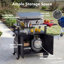 Chariot de barbecue extérieur avec armoire de rangement et table pliable pour barbecue